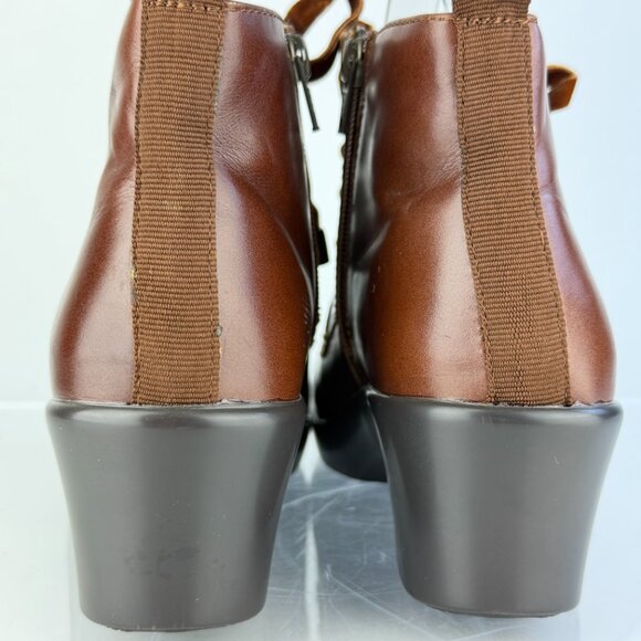 NWOT Alegria Eliza ELI-660 Chestnut Brown Leather Wedge Ankle Boots Size 38, 7.5 - Picture 5 of 11